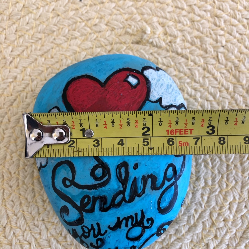 SENDING YOU MY LOVE HAND PAINTED ROCK - Picture 4 of 11